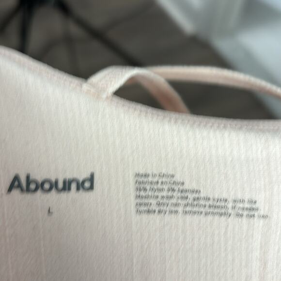 Abound Light Pink Ribbed Cropped Tank Criss Cross Back Size Large - Picture 5 of 6